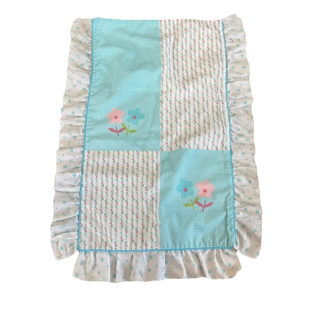 Battat OG Our Generation Bedding For 18" Dolls Blue Pink Floral Ruffles